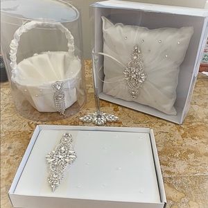 Guest Book, Pen, Pillow & Flower Girl Basket.